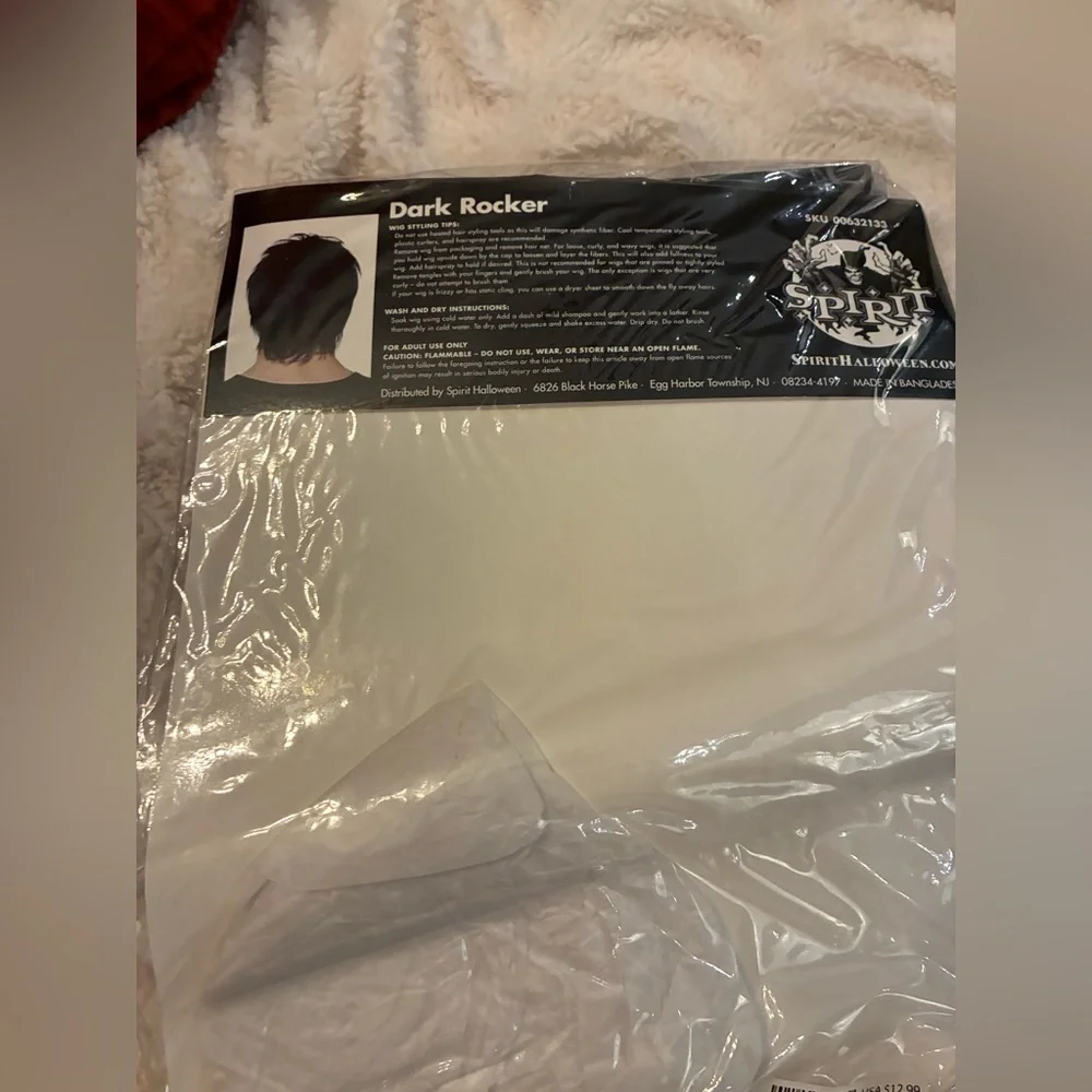 Spirit Halloween Black Dark Rocker Wig